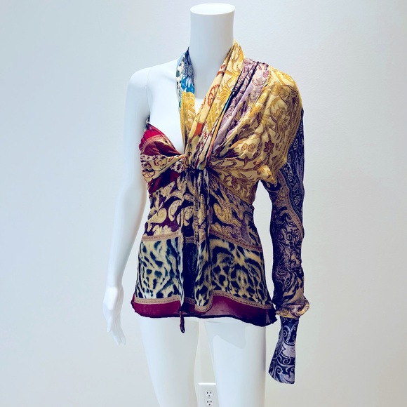 Vintage Roberto Cavalli fall 2004 Runway one-sleeve blouse - Picture 7 of 15